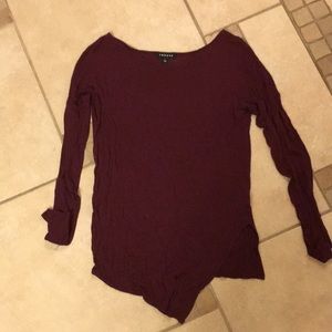 Trouve Top with Asymmetrical bottom BURGUNDY